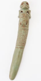 Taino Pre-Columbian Finely Sculpted Zoo/Anthropic Transformation Vomit Spatula