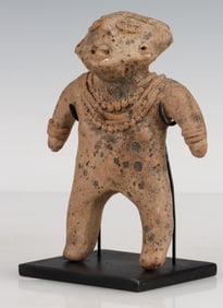 Pre-Columbian Colima Buff Ware Pottery Figure, H: 5"