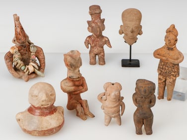 8 Pre-Columbian Pottery Figures