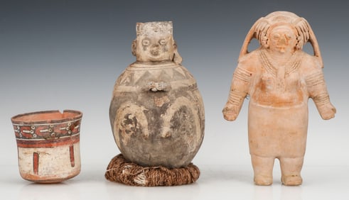 Collector's Lot of 3 Pre-Columbian Pottery Objects