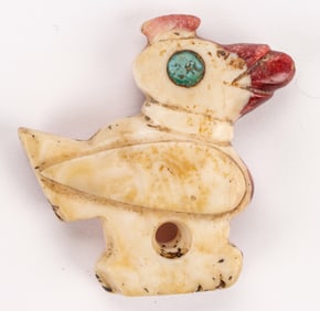 Pre-Columbian Chimu Spondylus Shell Atlatl Bird-Form Ornament