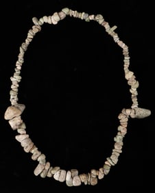 Pre-Columbian Mayan Green Hardstone Necklace