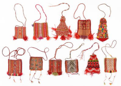 11 Coca Leaf Bags and Women's Coin Purses, Central Highlands, Mid-20th C.