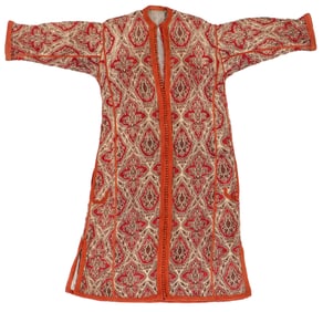 Antique Silk Brocade Men's Robe, Morocco, Late 19th C., 4'8'' x 4'6''