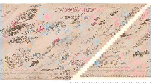 Antique Hispanic Embroidery Sampler, 19th C.