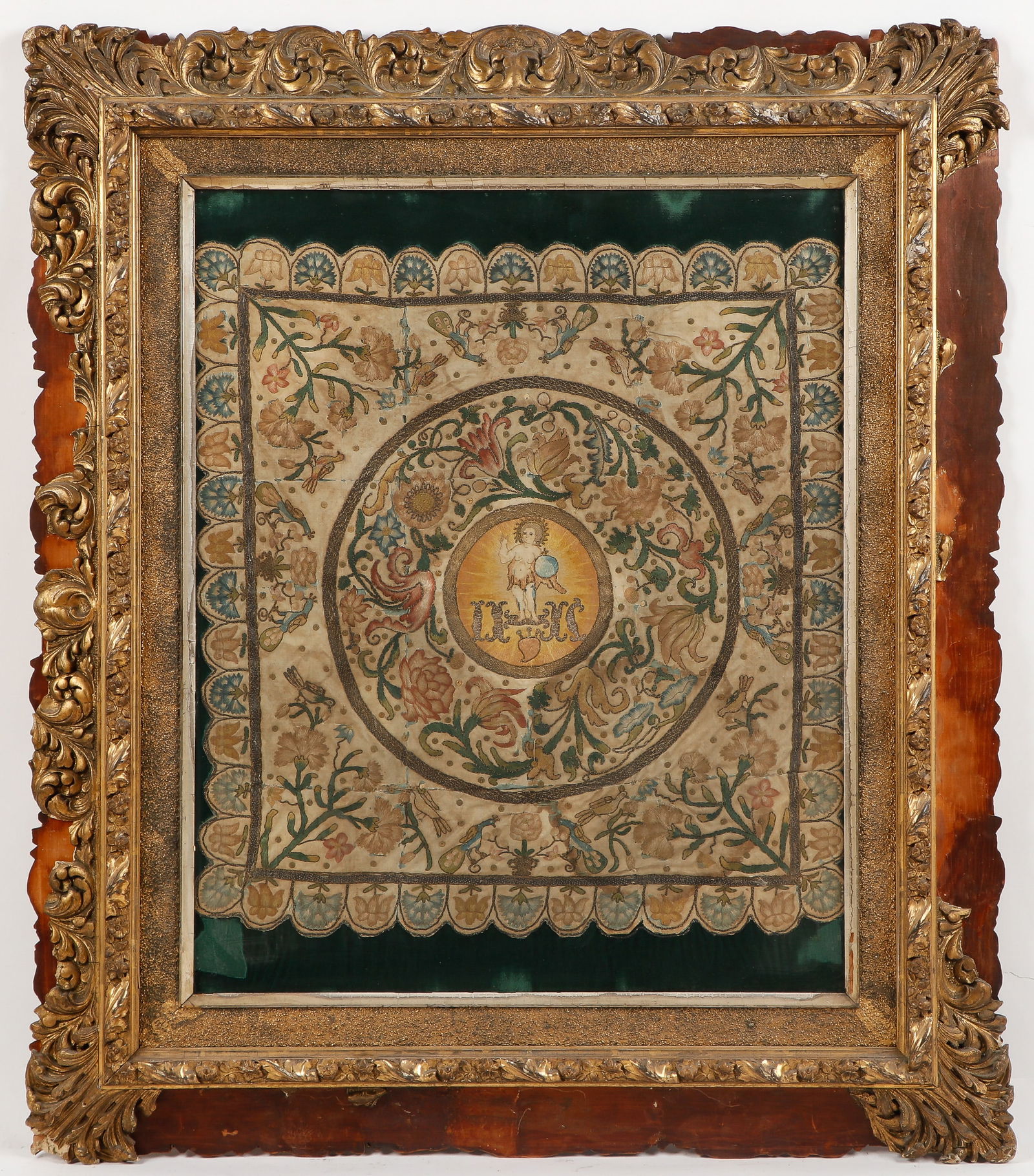 Fine and Rare Figural Antique Greek Islands Embroidered Textile, 18th C. (1 of 2)