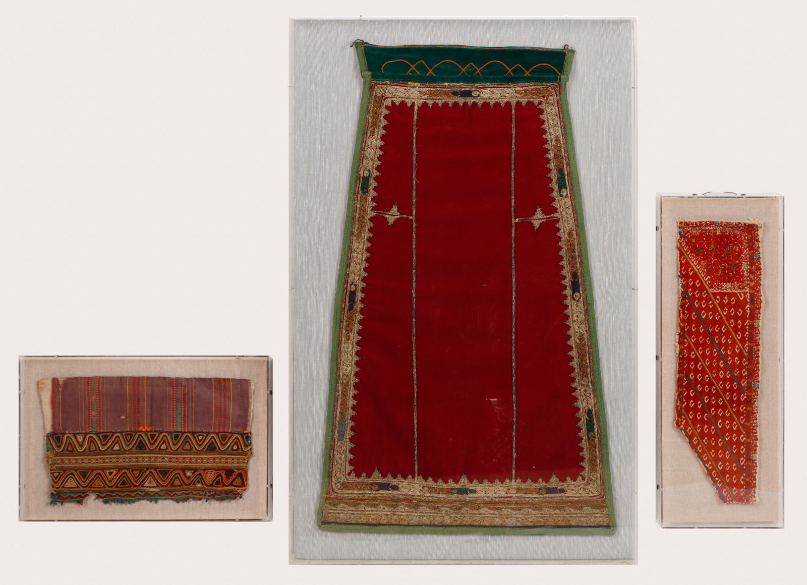 3 Antique European Textile Fragments (1 of 5)