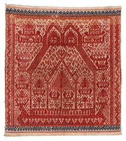 Antique Tampan Pasisir Textile, Lampung, Sumatra, Indonesia, 1'9'' x 1'9''