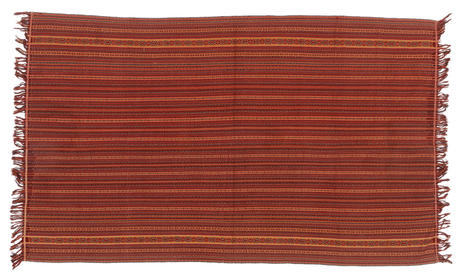 Timor Selimut Cloth, Indonesia, Early/Mid 20th C., 7'4'' x 4'4'': Timor Selimut Cloth, Indonesia, Early/Mid 20th C. Size: 7'4'' x 4'4'' (224 x 132 cm) (without fringes).