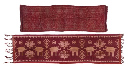 2 Balinese Ceremonial Cloths, Indonesia, Mid 20th C., 1'7'' x 6'1''