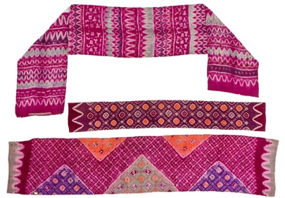 3 Antique Woman's Silk Breast or Waist Cloth, Bali