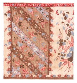 Signed Batik Belanda Tubular Skirt Cloth, Indonesia, Early 20th C., 3'2'' x 3'5''