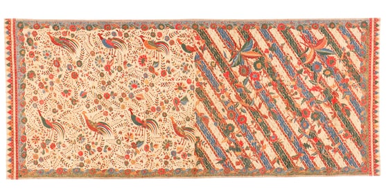 Rare Pagi Sore Batik, Tulis, Indonesia, Early/Mid 20th C., 3'5' x '8'4''