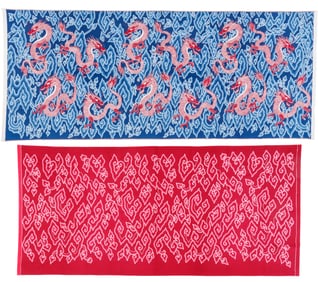 2 Cirebon Cloud Batiks, Indonesia, Late 20th/Early 21st C., 3'5'' x 8'3''
