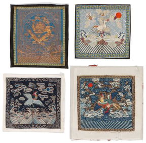 4 Chinese Ranking Badges, Qing Dynasty