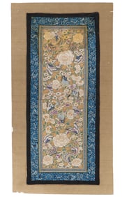 Silk and Metal Thread Embroidered Panel, China, Late 19th C.