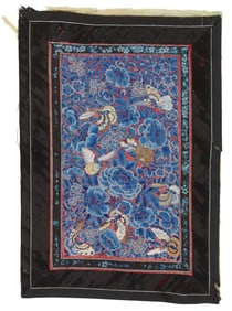 Chinese Silk Textile Panel, Qing Dynasty