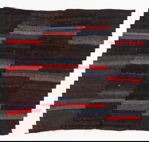 Antique Tibetan Heavy Wool Rain Blanket, 4'2'' x 4'4''