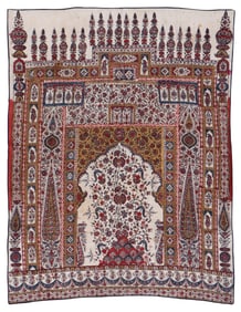 Antique Persian Prayer Arch Kalimkari, Late 19th C.