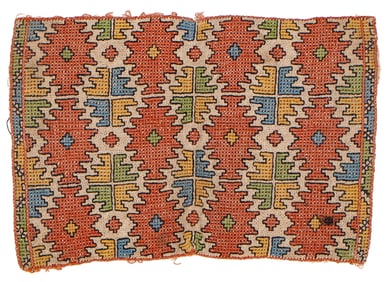 Antique Embroidered Textile Fragment, Turkey