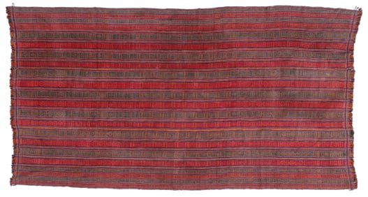 Antique Embroidered Silk Kira Skirt Textile, Bhutan,  4'5'' x 8'4''