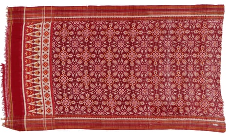 Antique Patolu Silk Ikat Textile Fragment, Gujarat, India, 3'0'' x 5'4''