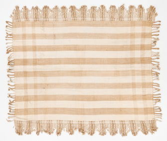 Cotton Kilim with Crochet and Braided Sides, Early 20th C., 4'9'' x 6'9''