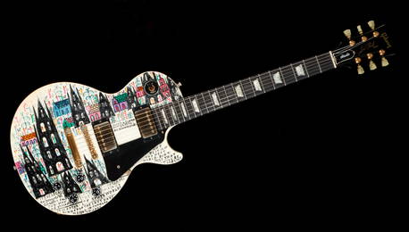 Howard Finster (1916-2001) Hand Painted Gibson Les Paul Guitar