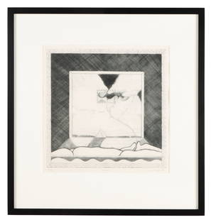 David Lynch (American, b. 1946) "Garden", 1969: David Lynch (American, b. 1946) "Garden", 1969, etching, numbered, titled and signed, from an edition of 90. Framed. Size: 14.75'' x 14.75'', 37 x 37 cm (sight); 24'' x 22.75'', 61 x 58 cm (frame). Pr