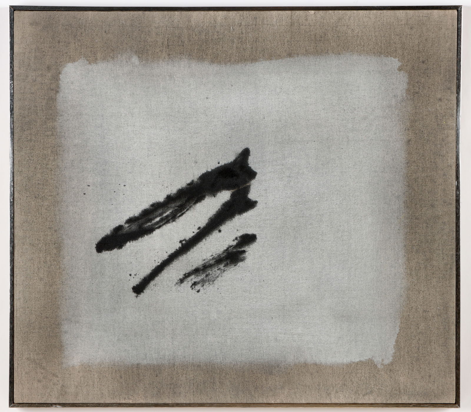 Cleve Gray (American, 1957-2004) "Trine", 1977: Cleve Gray (American, 1957-2004) "Trine", 1977, Mixed media acrylic painting on canvas, signed and dated. Framed. Size: 32'' x 36'', 81 x 91 cm (stretcher); 32.75'' x 36.75'', 83 x 93 cm (frame). Priv