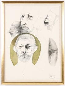 Leonard Baskin (American, 1922-2000) "Self Portrait at 45", 1968