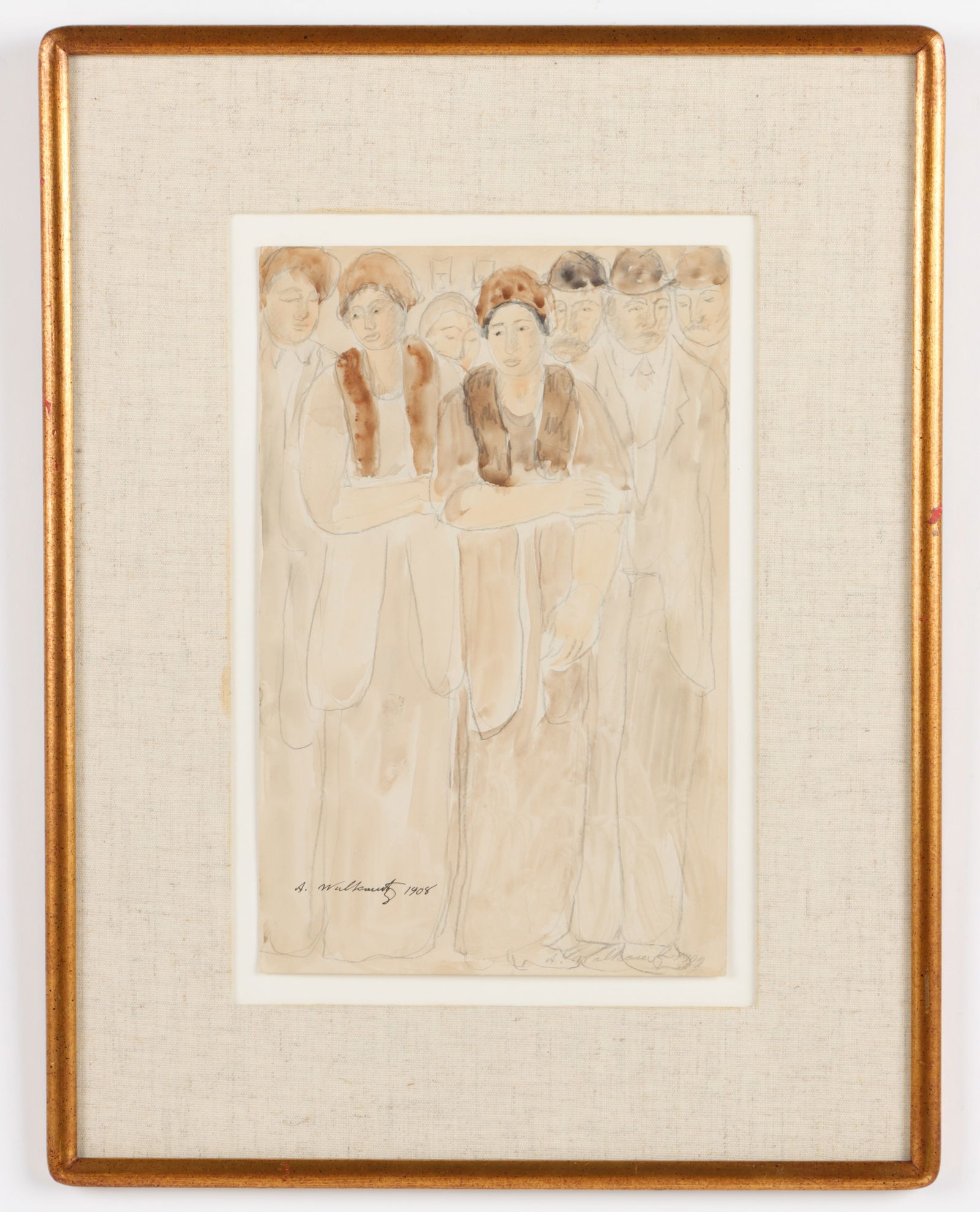 Abraham Walkowitz (1878-1965) Standing Figures, 1908 (1 of 3)