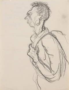 Arnold Friedman (1874-1946) Self Portrait: Arnold Friedman (American, 1874-1946) Self Portrait Drawing, charcoal on paper. Size: 11'' x 8.5'', 28 x 22 cm (sheet); 15.75'' x 13'', 40 x 33 cm (mat). Provenance: Private Pennsylvania Collection (b