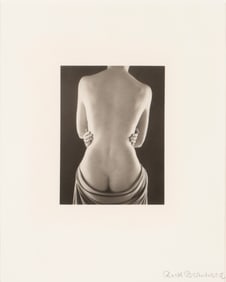Ruth Bernhard (1905-2006) "Draped Torso with Hands"