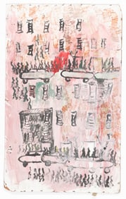 Purvis Young (1943-2010) City Scene Painting