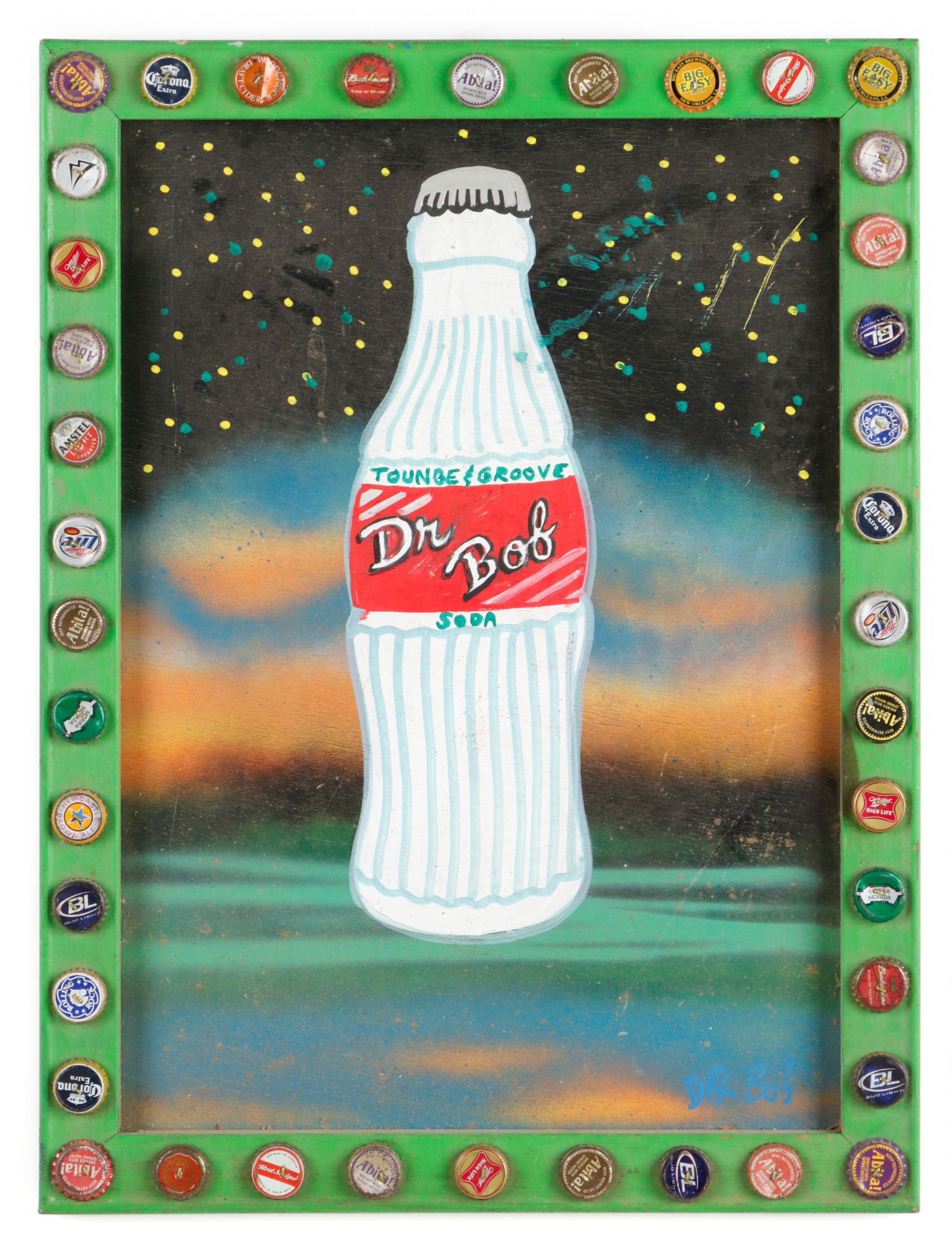 Dr. Bob (b. 1952) "Tounge & Groove Soda" Folk Art Painting (1 of 4)