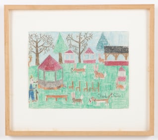 Charles Dieter (American, 1922-1986) Crayon drawing