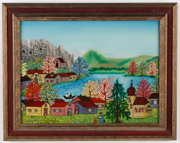 A. Kowalski (Hungarian, b. 1926) "Village Scene"