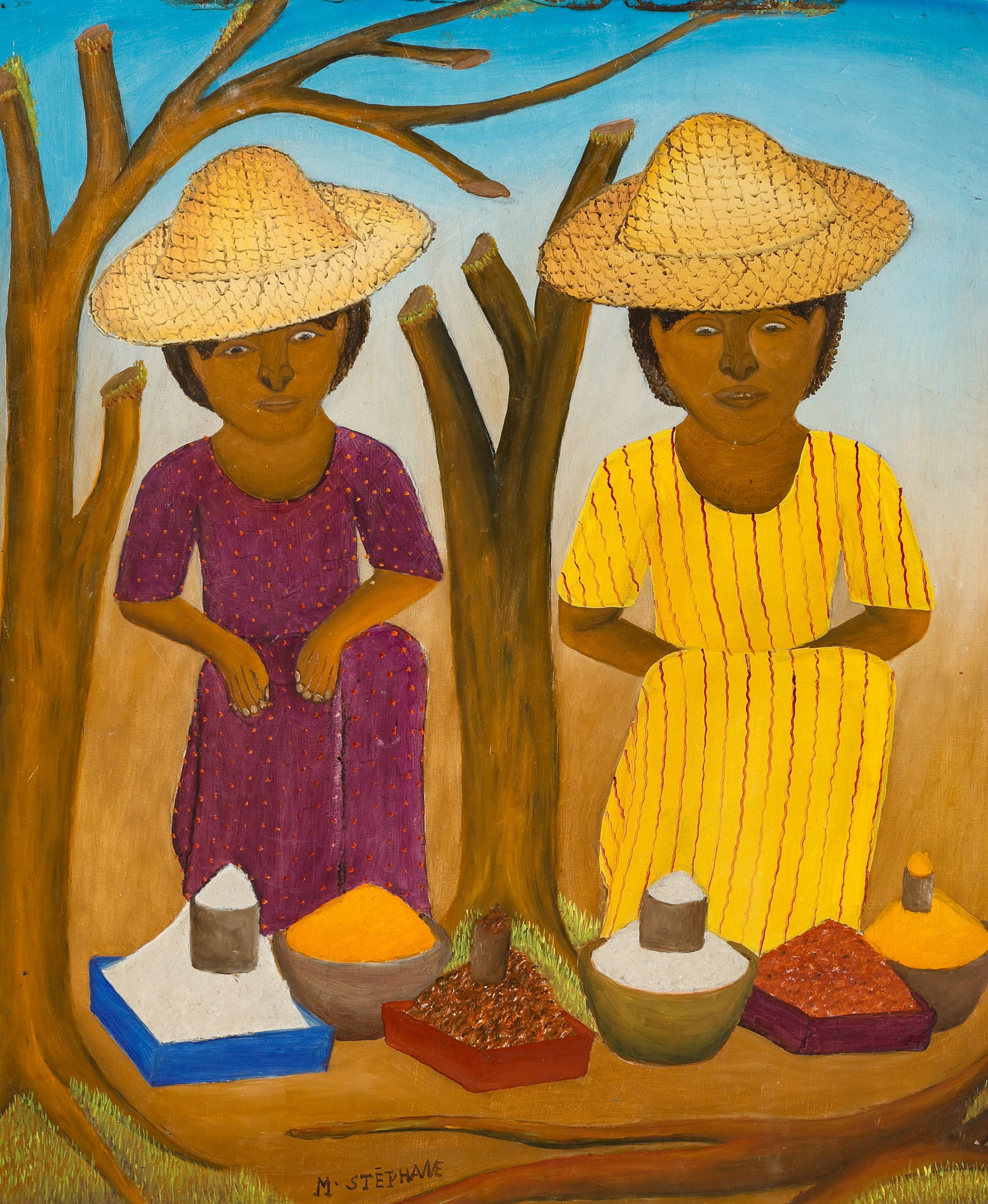 Micius Stephane (1912-1996) "Two Ladies Selling Their Wares" (1 of 4)