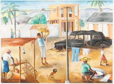 Wilson Bigaud (1931-2010) Street Scene, 1966
