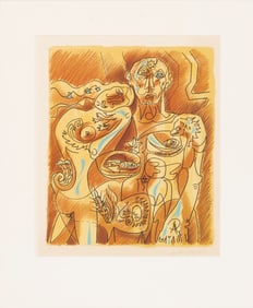 André Masson (1896-1987) "Couple Alchemique (Alchemic couple)", 1975