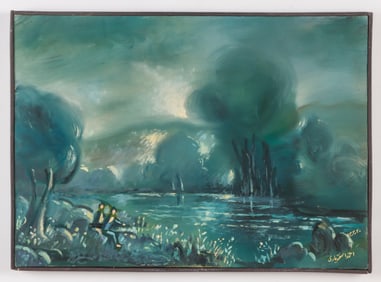 Ahmad Esfandari (Iranian, 1922-2013) "Landscape"