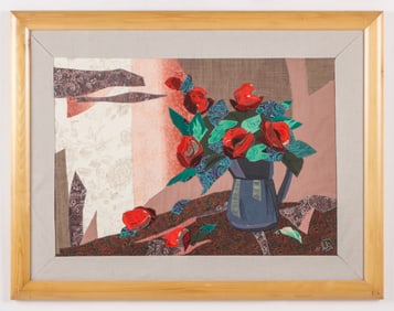 Mahnaz Nikookar (Iranian, 21st c.) Textile Collage