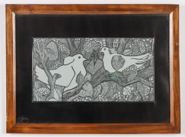 Amir Esma'il Sandouzi (Iranian, 20th c.) "Two Birds"