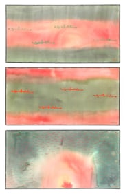 Sharareh Salehi (Iranian/French, 20th/21st c.) "Three Panels"