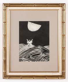 Morteza Momayez (Iranian, 1936-2005) "Man and the Sky"