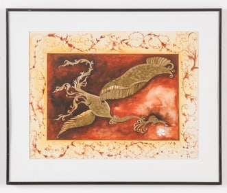 Jaleh Pourahang (Iranian, 20th c.) "Phoenix", 1986