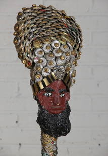 017: Mr. Imagination (American, 1948-2012): Totem Sculp: Mr. Imagination (American, 1948-2012): Totem Sculpture, mixed media. Size: 62 x 10.75 x 8.75 inches.