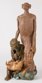 Sunkoo Yuh (Korean, b. 1960) Ceramic 2-Piece Sculpture