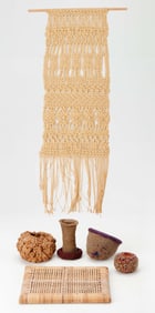 Fiber Arts Textile Collector's Lot, (6 Items)